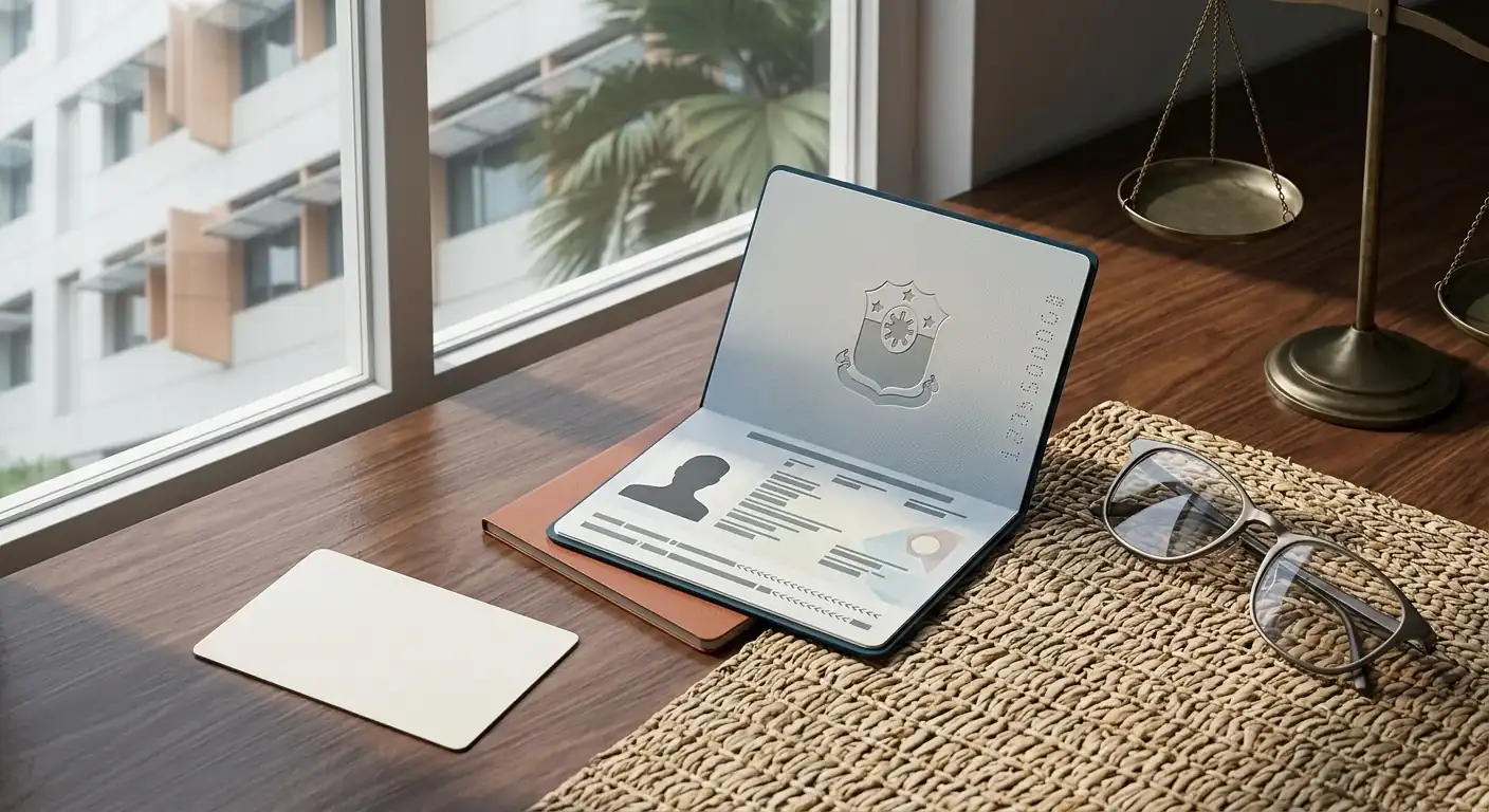 Identity verification concept with secure documents and fraud-check cues