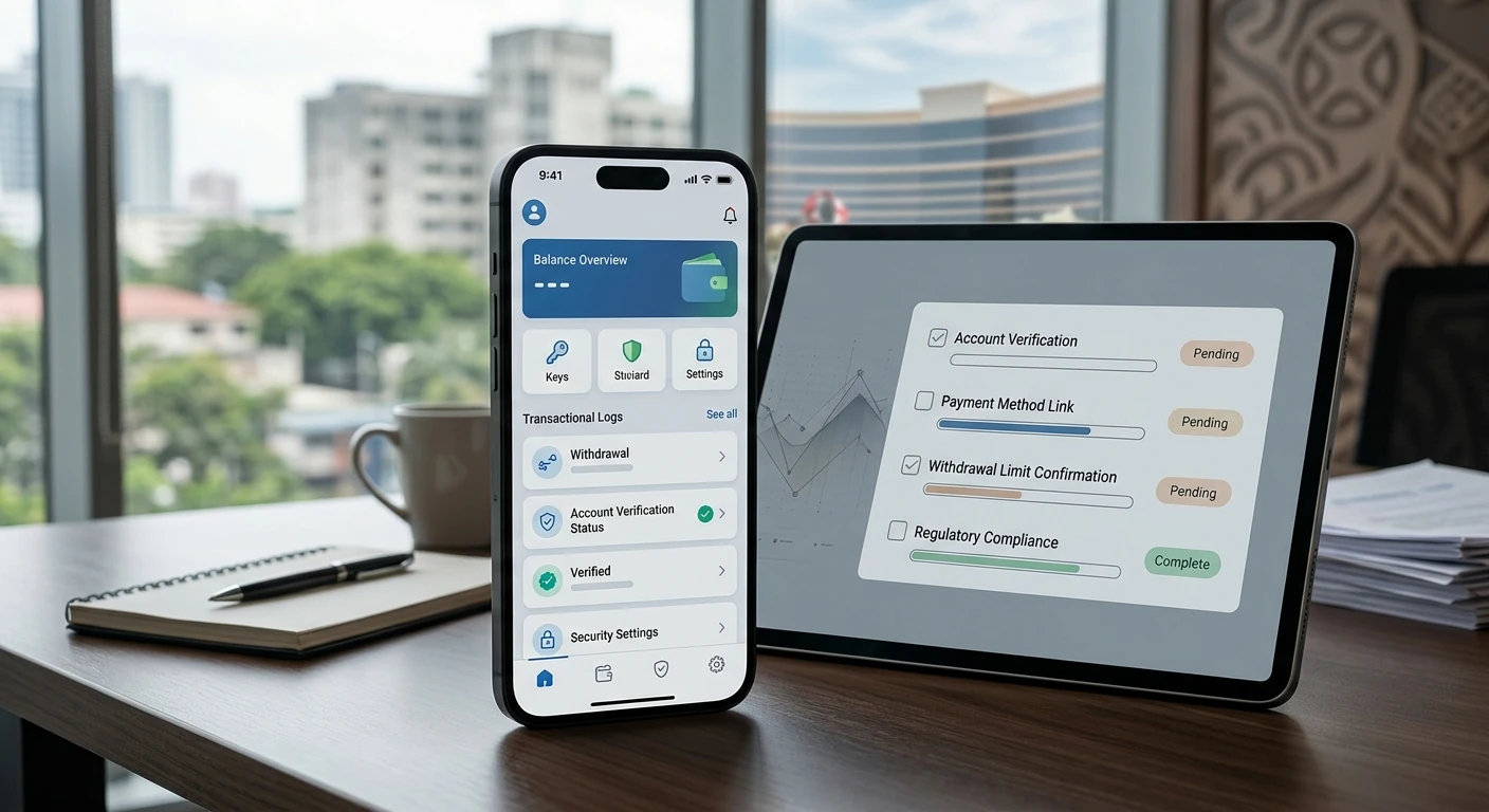 Crypto wallet and player verification checklist concept